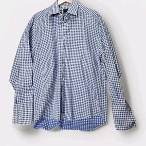 David Donahue Shirt Adult 17 34/35 Button Up Long Sleeve Casual Dress Cuffs Mens